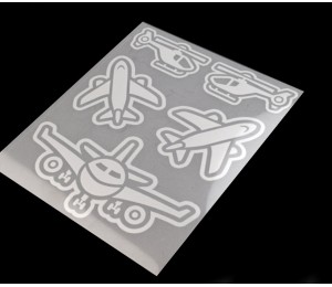 Stickerbogen reflektierende Aufbügler - Flugzeug